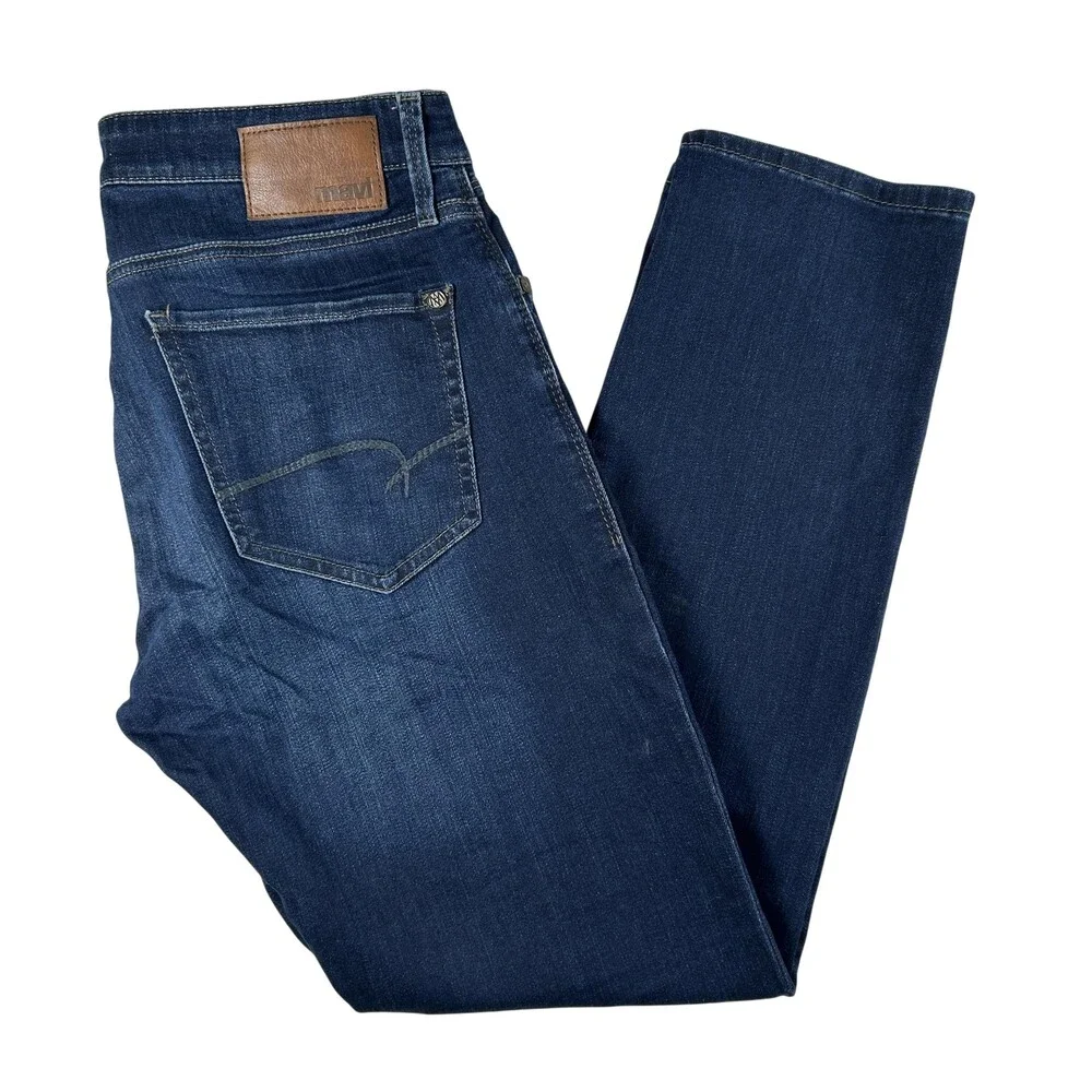 Mavi Marcus Jeans Mens 32x30 Medium Wash Blue Slim Straight Fit Stretch Denim